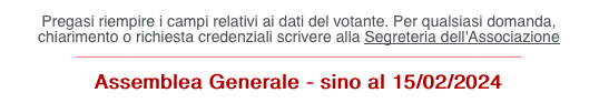 Pregasi riempire i campi relativi