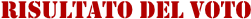 RISULTATO DEL Voto